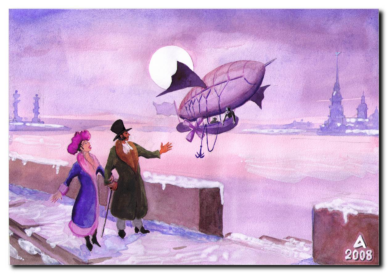 Pushkin calls for an Aerial Taxi in St Peterburg fro his Lady - 2007
