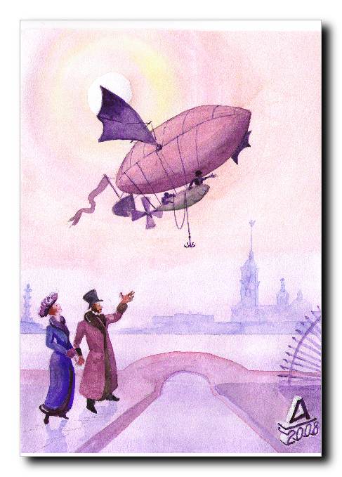 Pushkin calls for an Aerial Taxi to take his Lady Home in St Petersburg - 2008