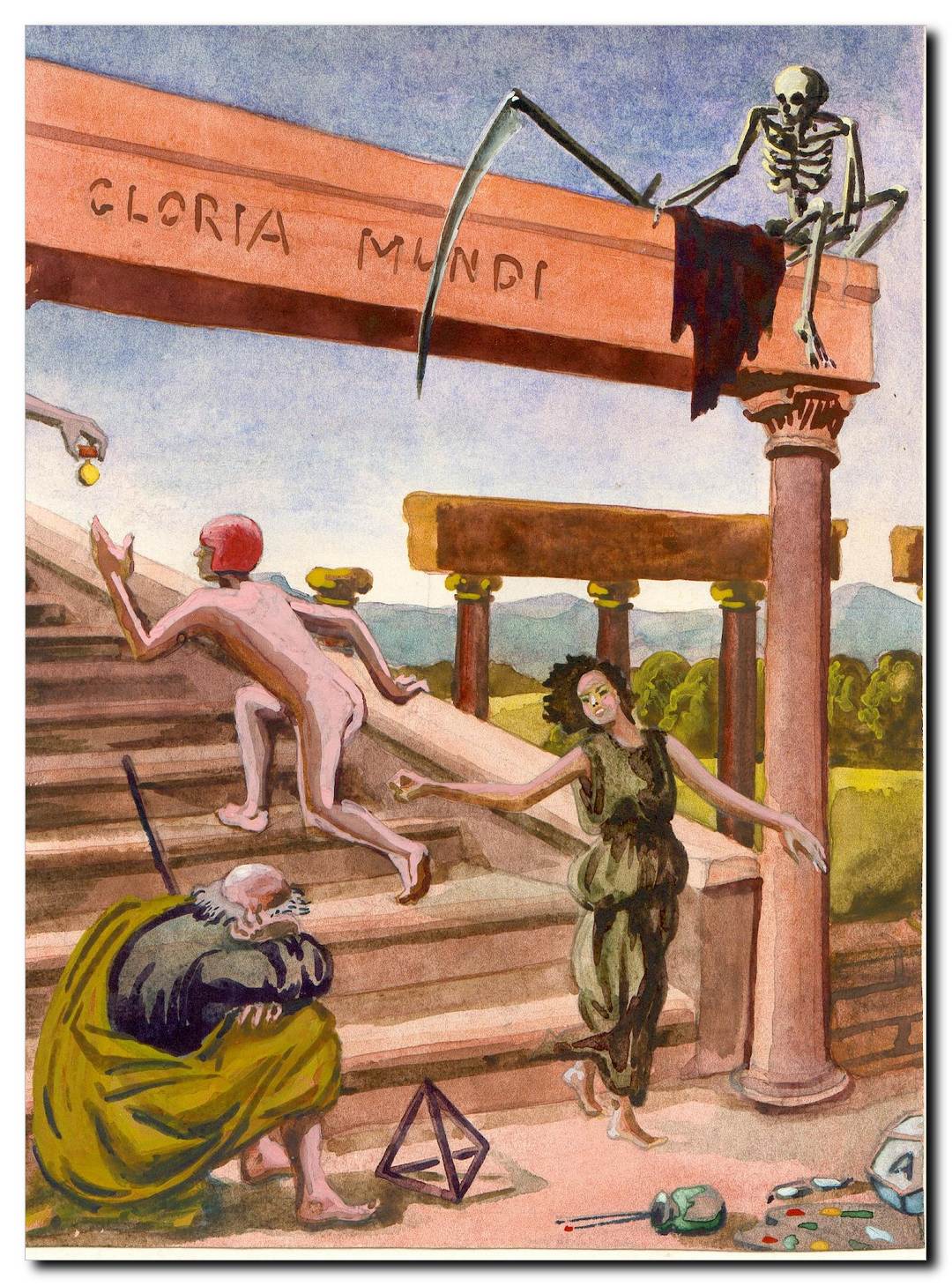 Allegory of Greed and Temptation - Science (left), Love (Middle), Death (Top)  - 1980
