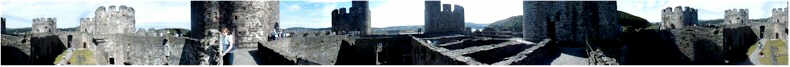 View from the Conway Castle Walk-Way - North Wales - 14th July 2002 - With Irina Megorskaya