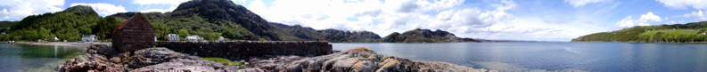 Diabeg Village and Loch Torridon from the rocky outcrops near the end of the Old Fishing Pier - June 2005