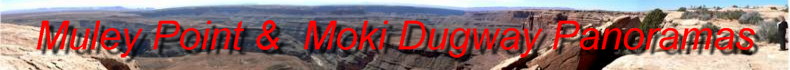Click here for Panoramas from the Awesome Muley Point overlooking the San Juan Goosenecks as well as Monument Valley. Also Views from the Moki Dugway SwitchBacks from Cedar Mesa to Mexican Hat.