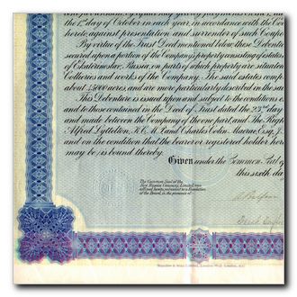 Click to enlarge New Russia Company - Share Certificate