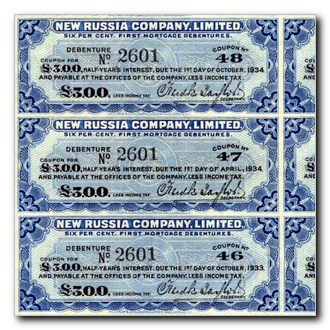Click to enlarge New Russia Company - Share Certificate