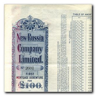 Click to enlarge New Russia Company - Share Certificate