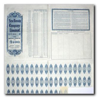 Click to enlarge New Russia Company - Share Certificate