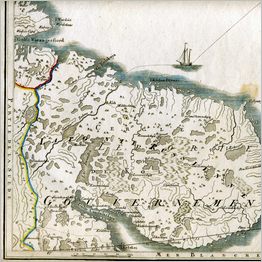 Click to enlarge Historic Map of the Arctic Russian Kola Peninsula (Russian Lapland), White Sea and Region.