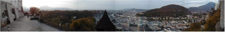 View from the Salzburg Castle - HoheFestung - looking down towards the Old City
