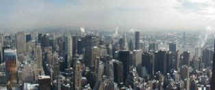 View from Empire State Building - Towards the East River, including the Chrysler Building