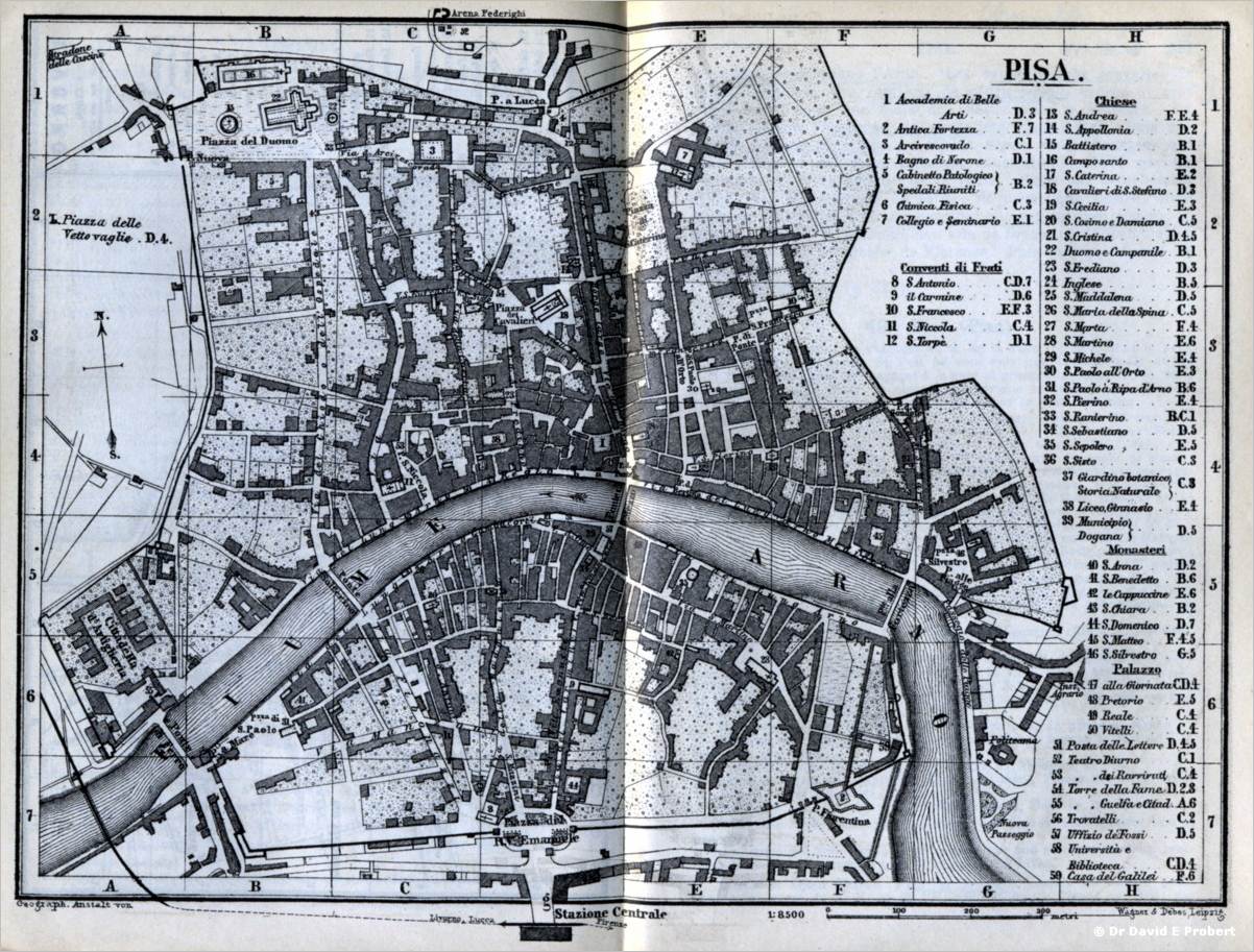 Pisa - 1883 - City Map