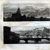 Click to enlarge Historic Map, Engraving or Timetable of Pisa or  Northern Italy