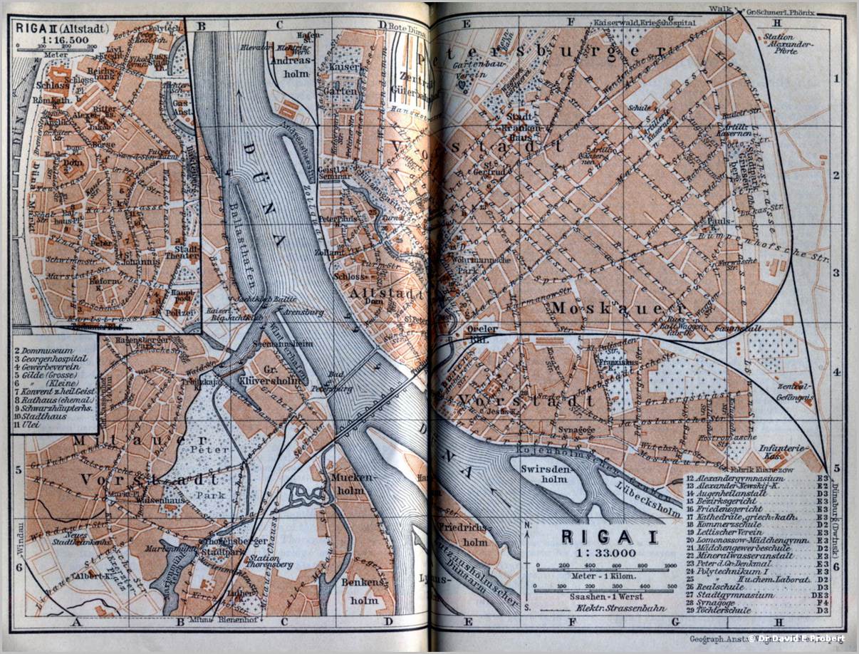 Riga - 1914 - Baedeker Map