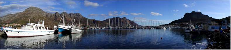 View from the Hout Bay Marina Wharf and Fishing Harbour