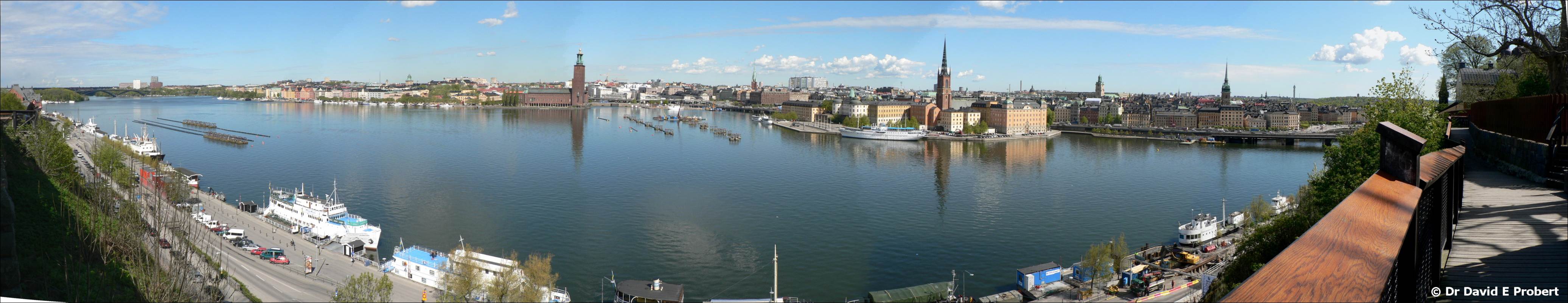 Panorama (North) of Stockholm City from Sodermalm Island - 9th May 2007