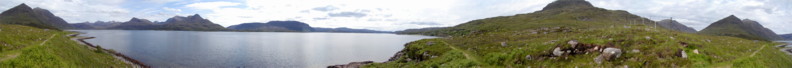 Panoramic View South towards Ben Damph and Shieldaig from the Coastal Path that leads from Torridon to Inveralligin and Diabeg Villages