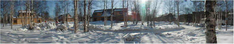 Panorama from the entrance to the  INEP Internet Laboratory - Director, Alexander Perlikov - Also Home for the Apatity Live WebCam - www.kolaworld.com 
