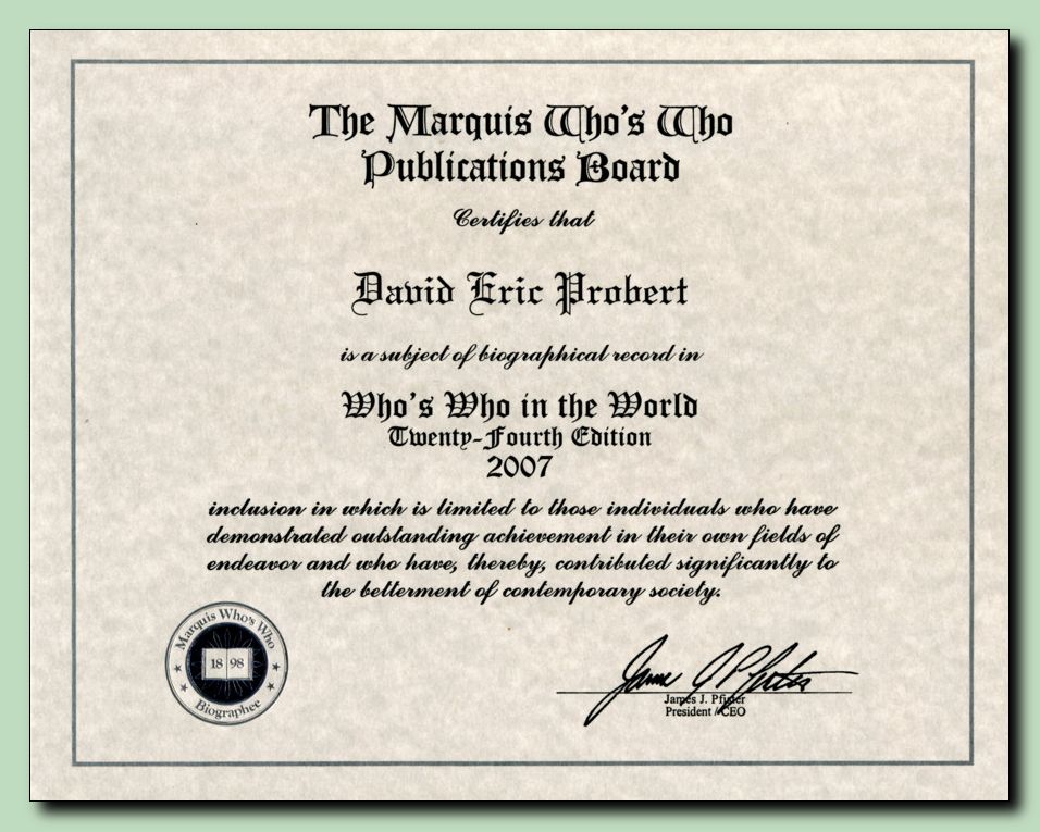 Who's Who in the World - 2007