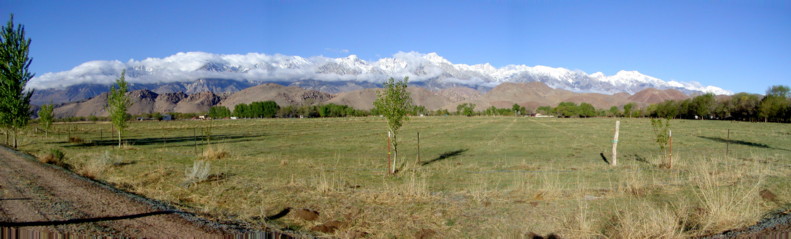 View from Lone Pine Highway, due West to the Mount Whitney in early April around 1 hour after sunrise!