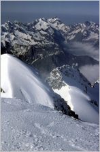 Click to enlarge Vertical Alpine Photo - French, Swiss and Austrian Alps