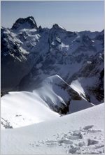 Click to enlarge Vertical Alpine Photo - French, Swiss and Austrian Alps