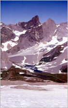 Click to enlarge Vertical Alpine Photo - French, Swiss and Austrian Alps