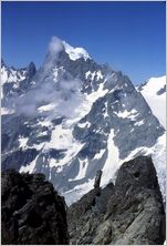 Click to enlarge Vertical Alpine Photo - French, Swiss and Austrian Alps