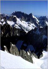 Click to enlarge Vertical Alpine Photo - French, Swiss and Austrian Alps